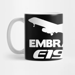 Embraer E190 Silhouette Print (White) Mug